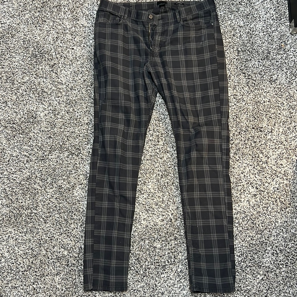 Black plaid H&M jeans